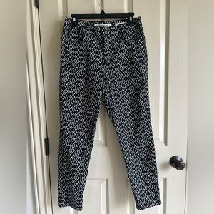 Jones New York Women’s Black and White Geometric SoHo Ankle Pants Size 10